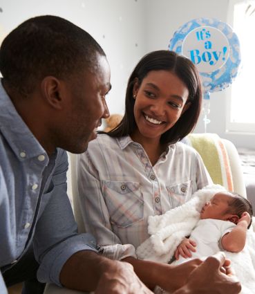 Parents with their newborn baby