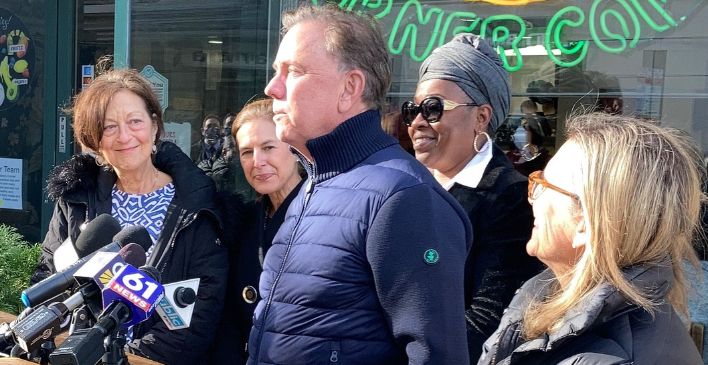 Governor Lamont at a press conference
