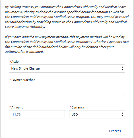 Screenshot of Remit contribution payment online form